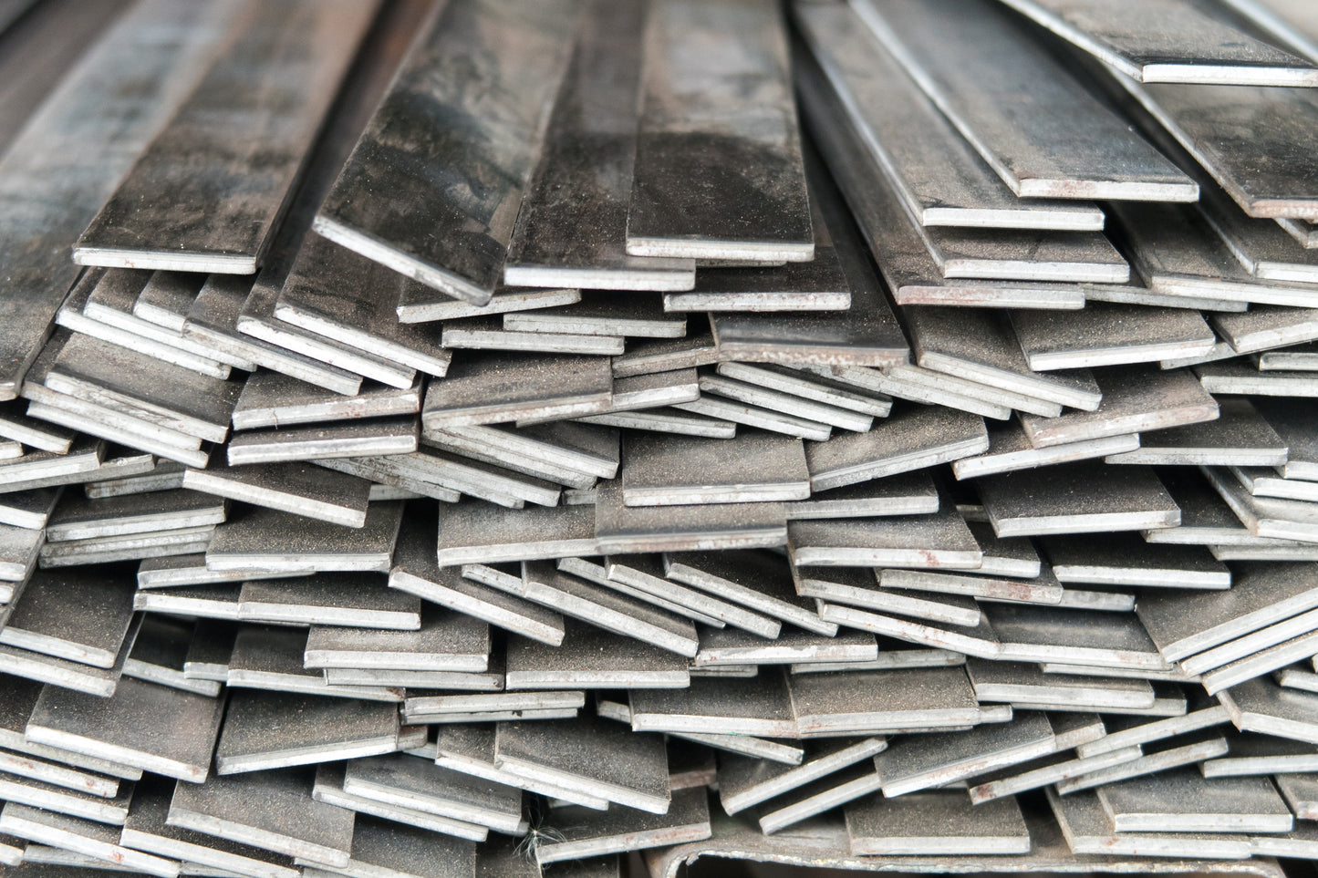 a bundle of Stainless Steel Flat Bar, cut to different lengths and sizes