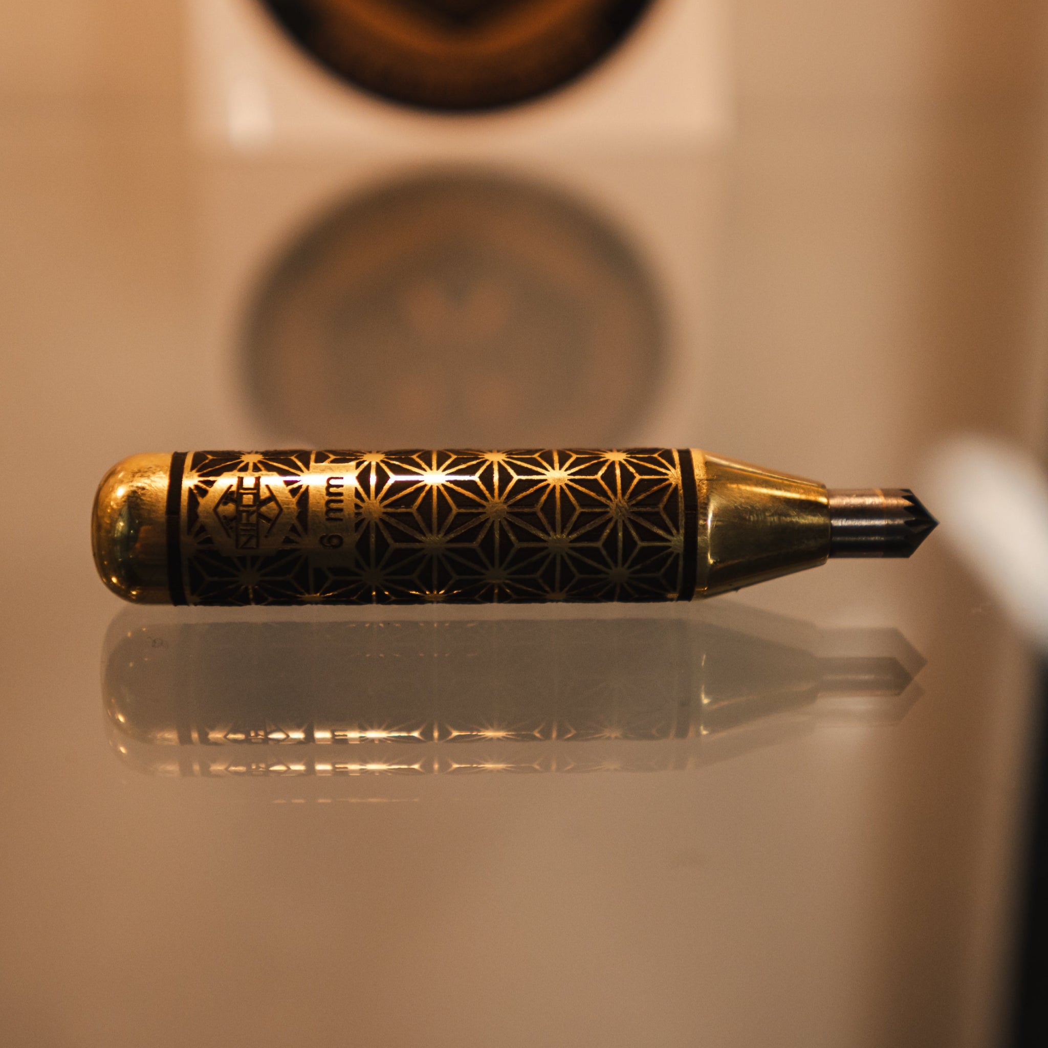 brass body polished with kumiko engraving and a 6mm carbide deburring tip